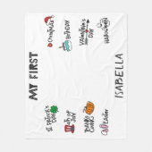 Mijlpaal mijn eerste Vakantie modern schattig baby Fleece Deken (Voorkant)