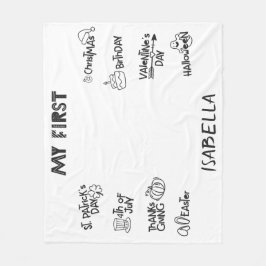 Mijlpaal mijn eerste Vakantie modern schattig baby Fleece Deken
