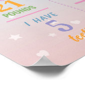 Mijlpaal Narwhal Poster Meisjes 1e Regenboog (Hoek)