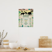 Mijlpaal Oerwoud Poster 1e Wild Lion Giraffe (Keuken)