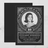 Mijlpaal op zaterdag Uitnodigingen Foto Silver Foi (Voorkant / Achterkant)