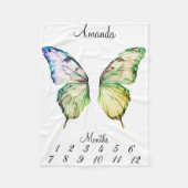 Mijlpaal Roze Vlinder Vleugels Baby Keepsake Fleece Deken (Voorkant)