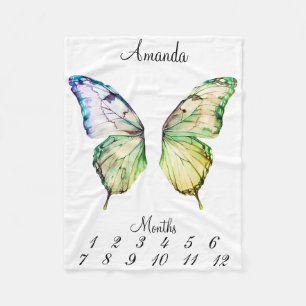 Mijlpaal Roze Vlinder Vleugels Baby Keepsake Fleece Deken