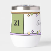 Mijlpaal verjaardag 21ste naam paarse groen (Voorkant)