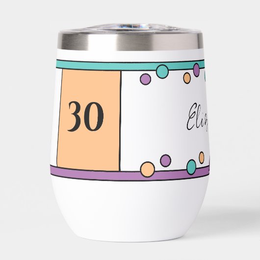 Mijlpaal verjaardag 30e naam sinaasappel groen (Voorkant)