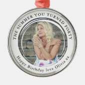 Mijlpaal Verjaardag 40e Foto Keepsake Metalen Ornament (Voorkant)