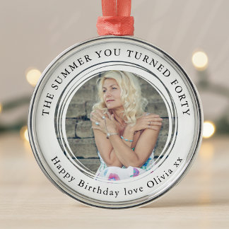 Mijlpaal Verjaardag 40e Foto Keepsake Metalen Ornament