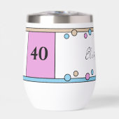 Mijlpaal verjaardag 40e naam blauw beige (Voorkant)