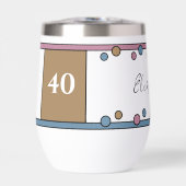 Mijlpaal verjaardag 40e naam bruin blauw (Voorkant)