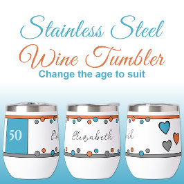 Mijlpaal verjaardag 50e naam blauw sinaasappel