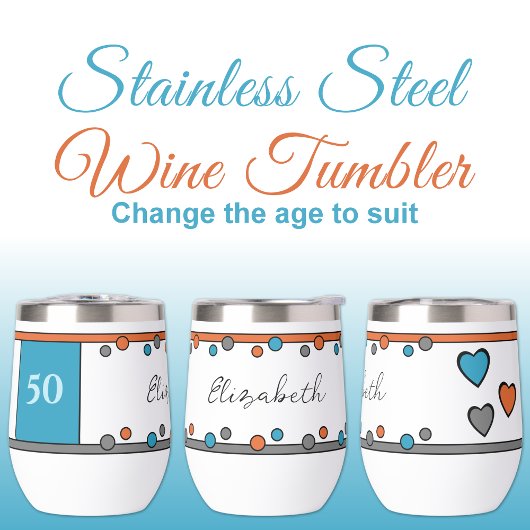 Mijlpaal verjaardag 50e naam blauw sinaasappel