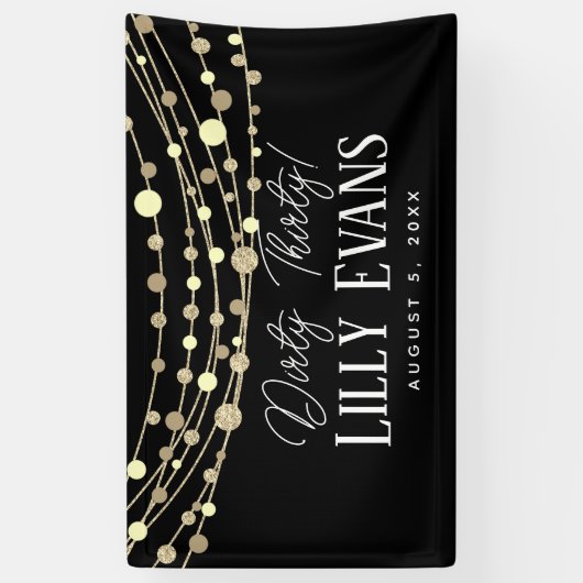 Mijlpaal verjaardag banner aanpassen, vuile dertig (Verticaal)