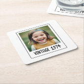  mijlpaal Verjaardag Foto Keepsake Kartonnen Onderzetters (Schuin)