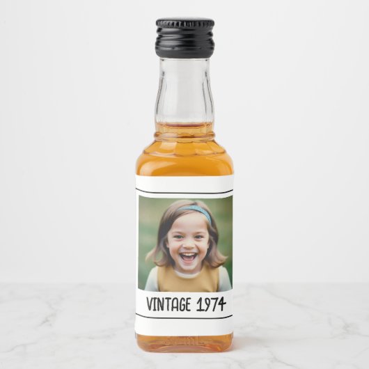  mijlpaal Verjaardag Foto Keepsake Likeurfles Etiket (Voorkant)