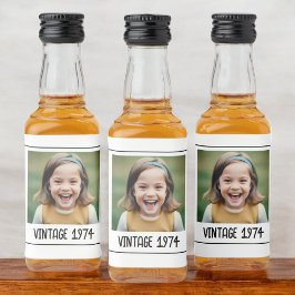  mijlpaal Verjaardag Foto Keepsake Likeurfles Etiket