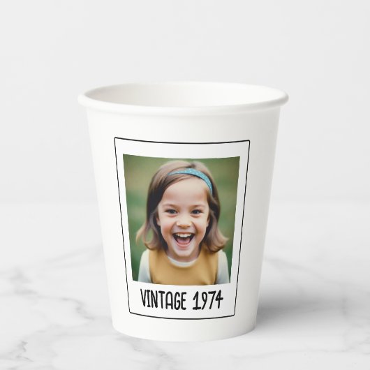  mijlpaal Verjaardag Foto Keepsake Papieren Bekers (Voorkant)