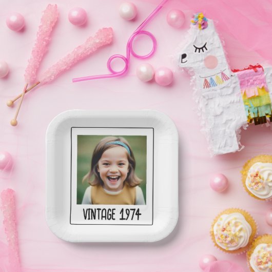  mijlpaal Verjaardag Foto Keepsake Papieren Bordje (Feest)