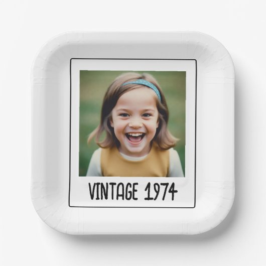  mijlpaal Verjaardag Foto Keepsake Papieren Bordje (Voorkant)