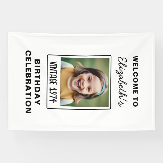  mijlpaal Verjaardag Foto Keepsake Spandoek (Horizontaal)