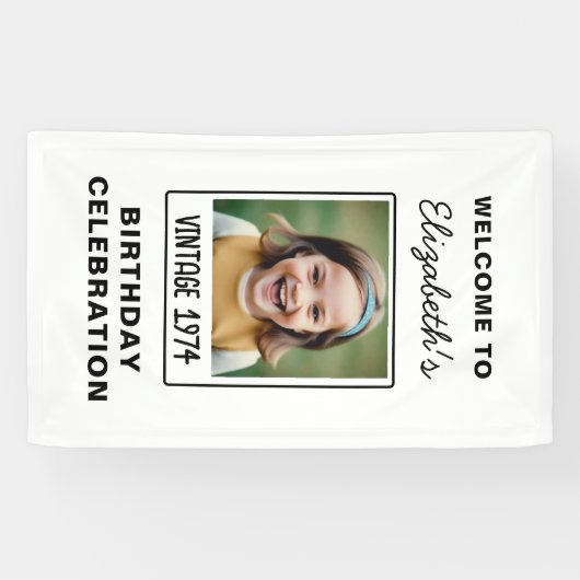  mijlpaal Verjaardag Foto Keepsake Spandoek (Horizontaal)