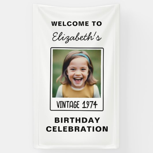  mijlpaal Verjaardag Foto Keepsake Spandoek (Verticaal)