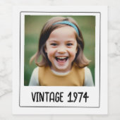  mijlpaal Verjaardag Foto Keepsake Wijn Etiket (Enkel label)