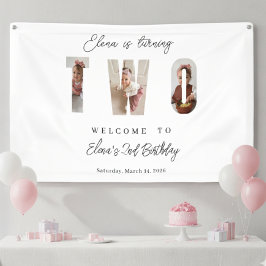 Mijlpaal Verjaardag Foto Typografie Banner