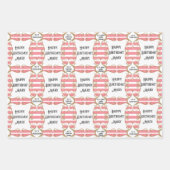 Mijlpaal verjaardag glitter en glam personaliseren inpakpapier vel (Voorkant 3)