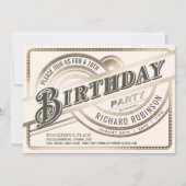 Mijlpaal verjaardagsfeestje uitnodigingen Gold & W (Voorkant)