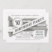 Mijlpaal verjaardagsuitnodigingen | hoogste Vintag Kaart (Voorkant / Achterkant)