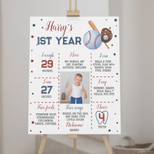 Mijlpaal voor honkbal op jaardag poster