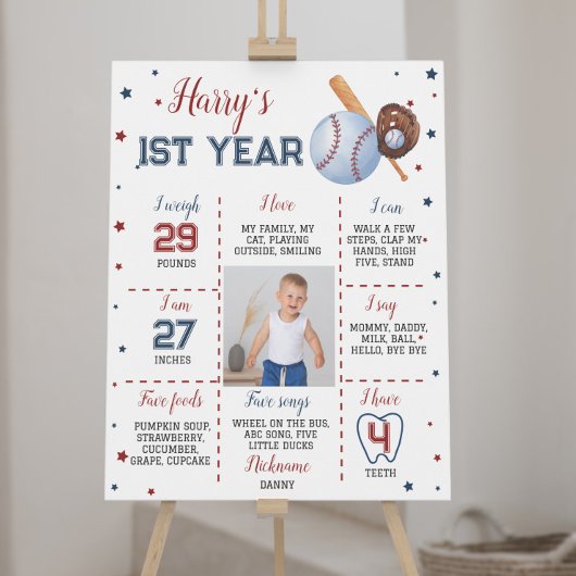 Mijlpaal voor honkbal op jaardag poster