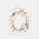 Mijlpaal waterverf tracker, boho waterverf fleece deken (Voorkant)