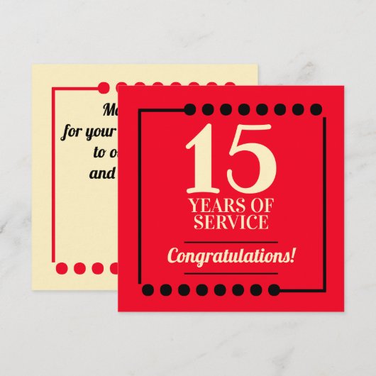 Mijlpaal werknemer jubileum erkenning award kaart (Voorkant / Achterkant)