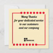 Mijlpaal werknemer jubileum erkenning award kaart (Achterkant)