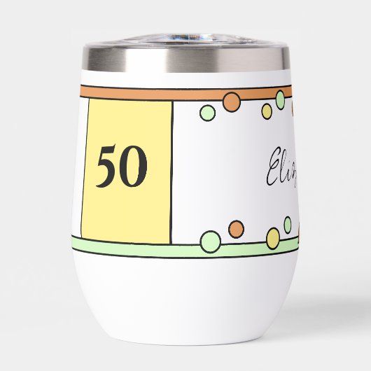 Mijlpaalverjaardag 50e naam geel sinaasappel (Voorkant)