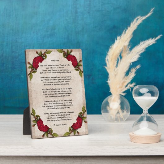 "Mijlpalen" een Jubileum gedicht bij vrouw Fotoplaat (Zijkant)