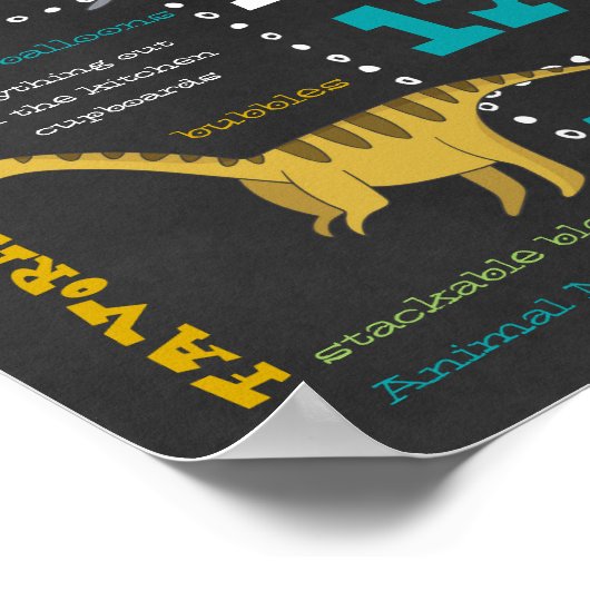 Mijlpalen voor de geboorte Poster - Dinosauriërs (Hoek)