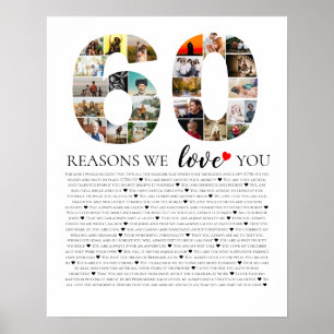 mijlpunt verjaardag 60 redenen waarom we van je ho poster
