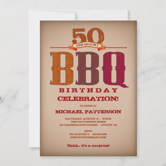 Mijlsteen Birthday BBQ Celebration Invitation Kaart (Voorkant)