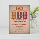 Mijlsteen Birthday BBQ Celebration Invitation Kaart (Staand voorkant)