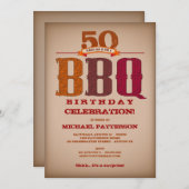 Mijlsteen Birthday BBQ Celebration Invitation Kaart (Voorkant / Achterkant)