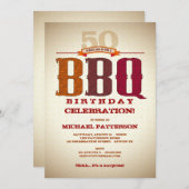 Mijlsteen Birthday BBQ Celebration Invitation Kaart (Voorkant / Achterkant)