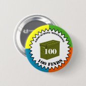 Mijlsteen Button van 100 vinnen (Voorkant /achterkant)