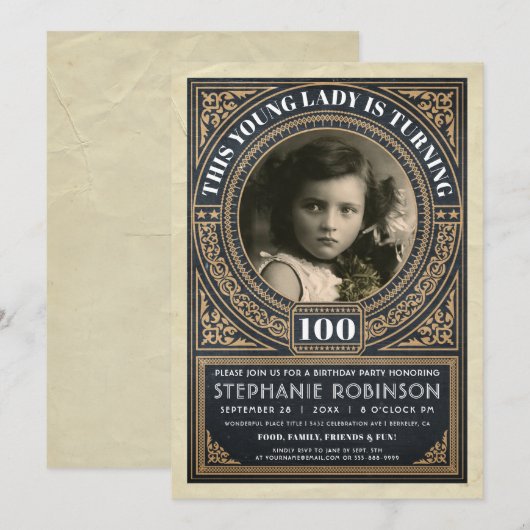 Mijlsteen Dag Uitnodigingen Uw Foto (Voorkant / Achterkant)