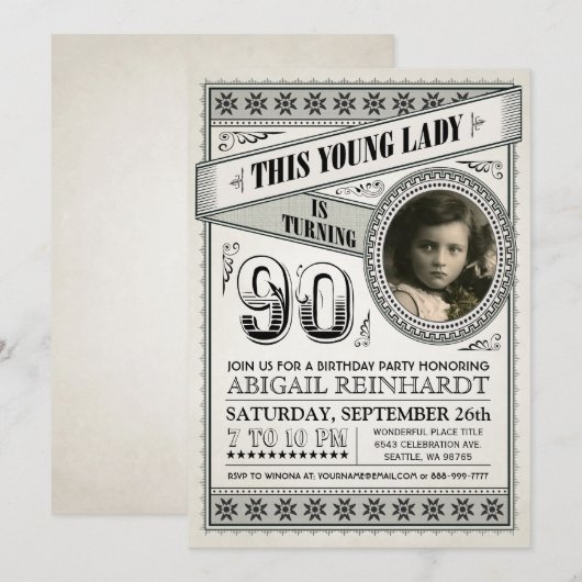  Mijlsteen Dag Uitnodigingen Uw Foto (Voorkant / Achterkant)