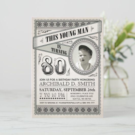  Mijlsteen Dag Uitnodigingen Uw Foto (Staand voorkant)