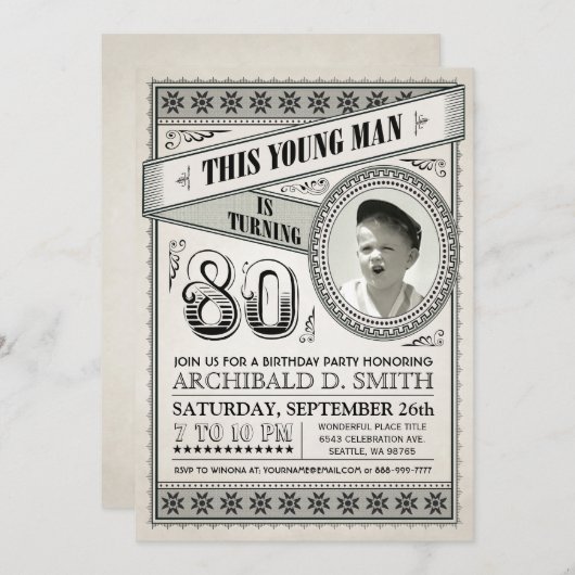  Mijlsteen Dag Uitnodigingen Uw Foto (Voorkant / Achterkant)