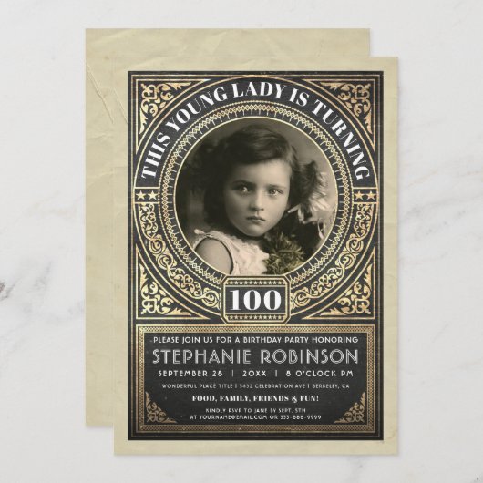 Mijlsteen Dag Uitnodigingen Uw Foto (Voorkant / Achterkant)