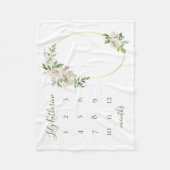 Mijlsteen foto Gilded Blooms Baby Name Fleece Deken (Voorkant)